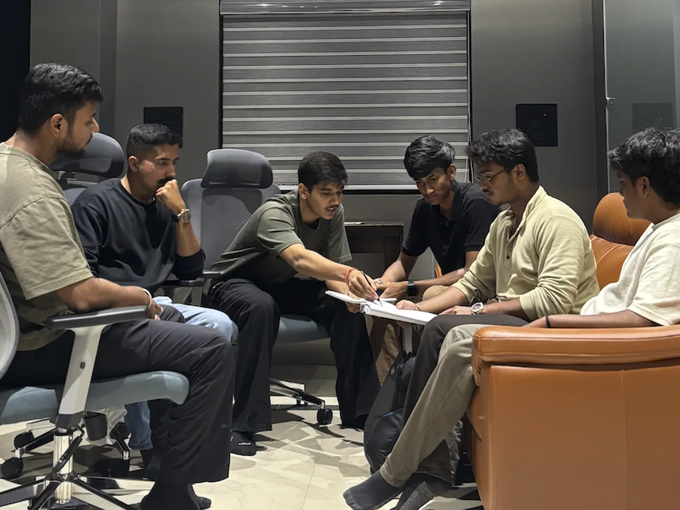 The Startup Launchpad team working through an early idea together